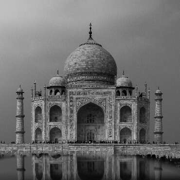 A photo of Taj Mahal-India in Black and White mode